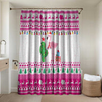 Pink Flamingo Christmas Bathroom Set Xmas Holiday Patterns - Wonder Print Shop