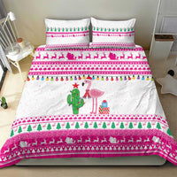 Pink Flamingo Christmas Bedding Set Xmas Holiday Patterns - Wonder Print Shop