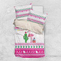 Pink Flamingo Christmas Bedding Set Xmas Holiday Patterns - Wonder Print Shop