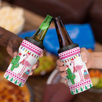 Pink Flamingo Christmas 4 in 1 Can Cooler Tumbler Xmas Holiday Patterns - Wonder Print Shop