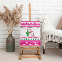 Pink Flamingo Christmas Canvas Wall Art Xmas Holiday Patterns - Wonder Print Shop