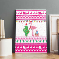 Pink Flamingo Christmas Canvas Wall Art Xmas Holiday Patterns - Wonder Print Shop