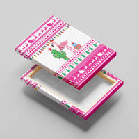 Pink Flamingo Christmas Canvas Wall Art Xmas Holiday Patterns - Wonder Print Shop