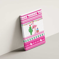 Pink Flamingo Christmas Canvas Wall Art Xmas Holiday Patterns - Wonder Print Shop