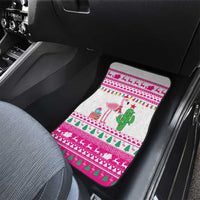 Pink Flamingo Christmas Car Mats Xmas Holiday Patterns - Wonder Print Shop