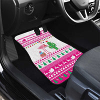 Pink Flamingo Christmas Car Mats Xmas Holiday Patterns - Wonder Print Shop