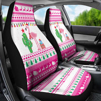Pink Flamingo Christmas Car Seat Cover Xmas Holiday Patterns - Wonder Print Shop