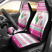 Pink Flamingo Christmas Car Seat Cover Xmas Holiday Patterns - Wonder Print Shop