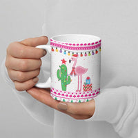 Pink Flamingo Christmas Ceramic Mug Xmas Holiday Patterns - Wonder Print Shop