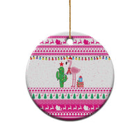 Pink Flamingo Christmas Ceramic Ornament Xmas Holiday Patterns - Wonder Print Shop