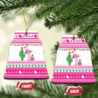 Pink Flamingo Christmas Ceramic Ornament Xmas Holiday Patterns - Wonder Print Shop