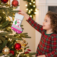 Pink Flamingo Christmas Stocking Xmas Holiday Patterns - Wonder Print Shop