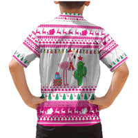 Pink Flamingo Christmas Family Matching Mermaid Dress and Hawaiian Shirt Xmas Holiday Patterns - Wonder Print Shop