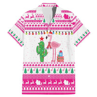 Pink Flamingo Christmas Family Matching Mermaid Dress and Hawaiian Shirt Xmas Holiday Patterns - Wonder Print Shop