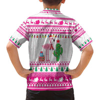 Pink Flamingo Christmas Family Matching Summer Maxi Dress and Hawaiian Shirt Xmas Holiday Patterns - Wonder Print Shop