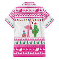 Pink Flamingo Christmas Family Matching Summer Maxi Dress and Hawaiian Shirt Xmas Holiday Patterns - Wonder Print Shop