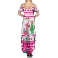 Pink Flamingo Christmas Family Matching Summer Maxi Dress and Hawaiian Shirt Xmas Holiday Patterns - Wonder Print Shop