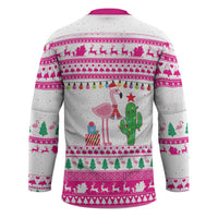 Pink Flamingo Christmas Hockey Jersey Xmas Holiday Patterns - Wonder Print Shop
