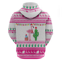 Pink Flamingo Christmas Hoodie Xmas Holiday Patterns - Wonder Print Shop