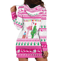 Pink Flamingo Christmas Hoodie Dress Xmas Holiday Patterns - Wonder Print Shop