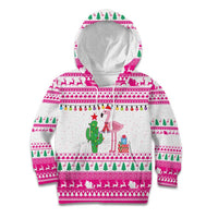 Pink Flamingo Christmas Kid Hoodie Xmas Holiday Patterns - Wonder Print Shop