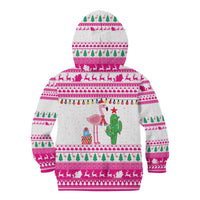 Pink Flamingo Christmas Kid Hoodie Xmas Holiday Patterns - Wonder Print Shop