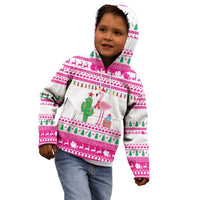Pink Flamingo Christmas Kid Hoodie Xmas Holiday Patterns - Wonder Print Shop