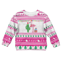 Pink Flamingo Christmas Kid Ugly Christmas Sweater Xmas Holiday Patterns - Wonder Print Shop