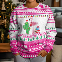 Pink Flamingo Christmas Kid Ugly Christmas Sweater Xmas Holiday Patterns - Wonder Print Shop