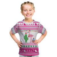 Pink Flamingo Christmas Kid T Shirt Xmas Holiday Patterns - Wonder Print Shop