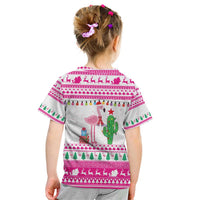 Pink Flamingo Christmas Kid T Shirt Xmas Holiday Patterns - Wonder Print Shop
