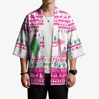 Pink Flamingo Christmas Kimono Xmas Holiday Patterns - Wonder Print Shop