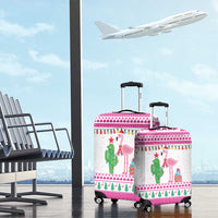 Pink Flamingo Christmas Luggage Cover Xmas Holiday Patterns - Wonder Print Shop
