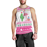 Pink Flamingo Christmas Men Tank Top Xmas Holiday Patterns - Wonder Print Shop