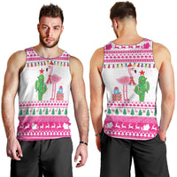Pink Flamingo Christmas Men Tank Top Xmas Holiday Patterns - Wonder Print Shop
