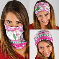 Pink Flamingo Christmas Neck Gaiter Xmas Holiday Patterns - Wonder Print Shop