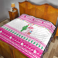 Pink Flamingo Christmas Quilt Xmas Holiday Patterns - Wonder Print Shop