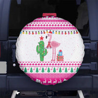 Pink Flamingo Christmas Spare Tire Cover Xmas Holiday Patterns - Wonder Print Shop