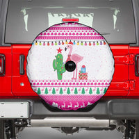 Pink Flamingo Christmas Spare Tire Cover Xmas Holiday Patterns - Wonder Print Shop