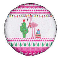 Pink Flamingo Christmas Spare Tire Cover Xmas Holiday Patterns - Wonder Print Shop