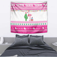 Pink Flamingo Christmas Tapestry Xmas Holiday Patterns - Wonder Print Shop