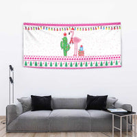 Pink Flamingo Christmas Tapestry Xmas Holiday Patterns - Wonder Print Shop