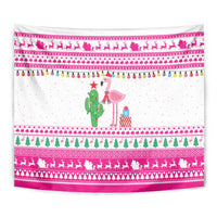 Pink Flamingo Christmas Tapestry Xmas Holiday Patterns - Wonder Print Shop
