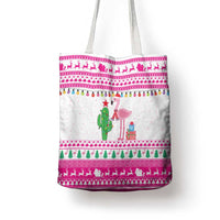 Pink Flamingo Christmas Tote Bag Xmas Holiday Patterns - Wonder Print Shop