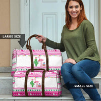 Pink Flamingo Christmas Travel Bag Xmas Holiday Patterns - Wonder Print Shop