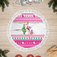 Pink Flamingo Christmas Tree Skirt Xmas Holiday Patterns - Wonder Print Shop