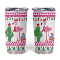 Pink Flamingo Christmas Tumbler Cup Xmas Holiday Patterns - Wonder Print Shop