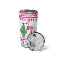 Pink Flamingo Christmas Tumbler Cup Xmas Holiday Patterns - Wonder Print Shop