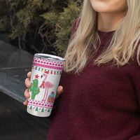 Pink Flamingo Christmas Tumbler Cup Xmas Holiday Patterns - Wonder Print Shop
