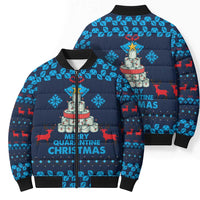 Merry Quarantine Christmas Bomber Puffer Jacket Xmas Holiday Patterns - Wonder Print Shop